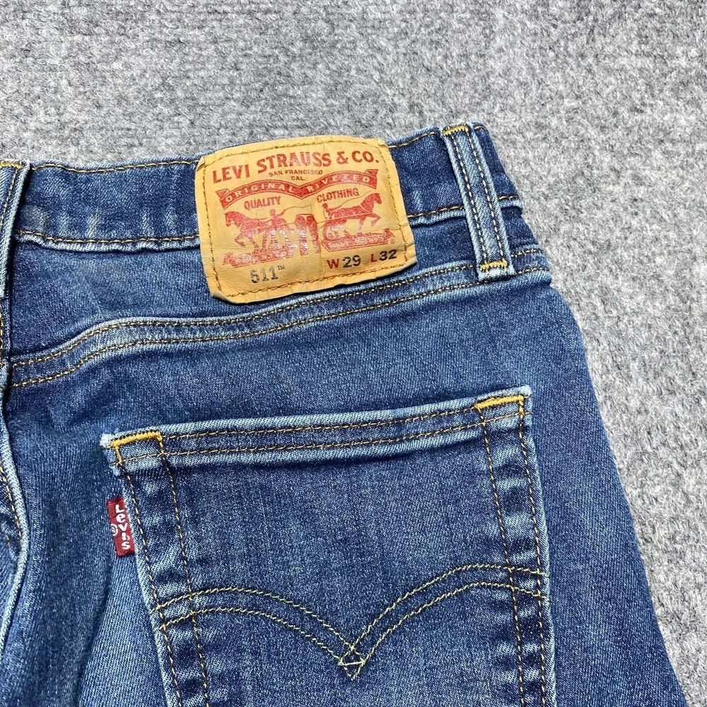 Levis Jeans‎ Men 29x31 Blue 511 Slim Fit Skinny Leg Medium Wash Tag 29x32